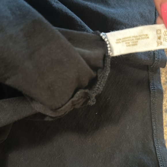 Skin Organic Cecile Pima Cotton Dress Black Oversized V Neck Womens Size 2 - Picture 10 of 12